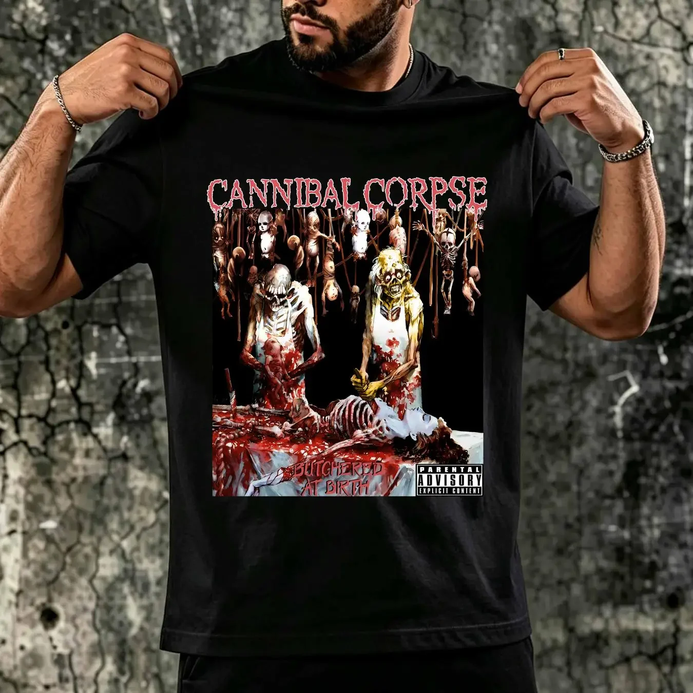 washed T Shirt Vintage 00s Cannibal Corpse Butchered At Birth Band Death Metal vintage Washed Unisex designer clothes fashion