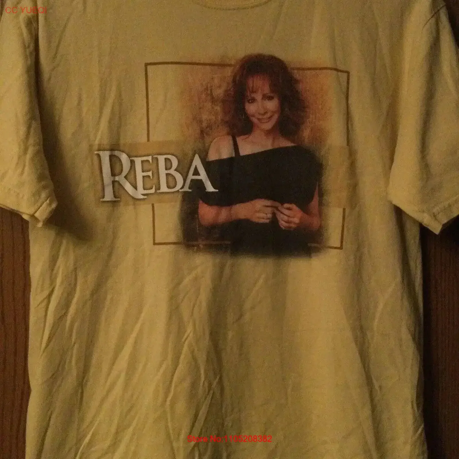 تي شيرت Reba McEntire On Tour أصفر مقاس L عتيق مغسول ومسامي للجنسين، ملابس شارع عصرية ناعمة كاجوال قليلاً #1