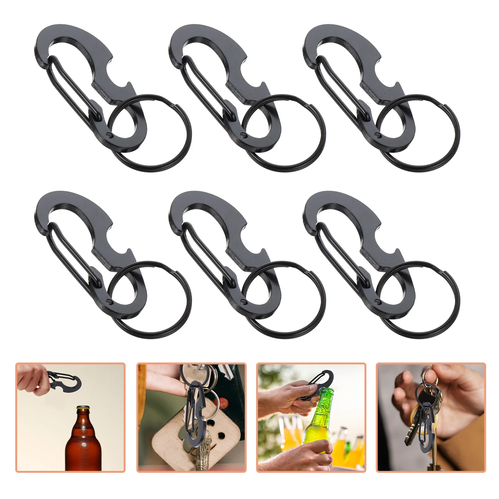 Carabiner Multifunctional Keychain Keychains Bottle Opener Stainless Steel Travel