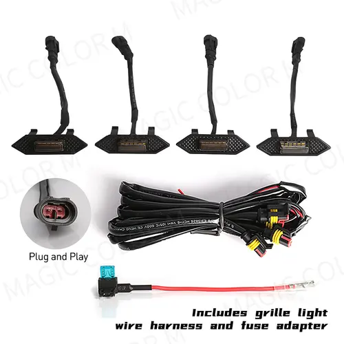 Imagen 2 del producto Luces LED de rejilla para Toyota RAV4 2019 2020 2021 2022, lámpara de conducción diurna DRL de advertencia de rejilla delantera, accesorios para coche, 4 Uds.