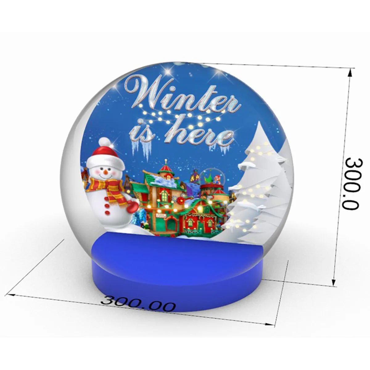 عيد الميلاد سنو غلوب مع الترامبولين نفخ كابينة تصوير خلفية فقاعة خيمة منزل الهواء قبة سنو غلوب مع الحارس