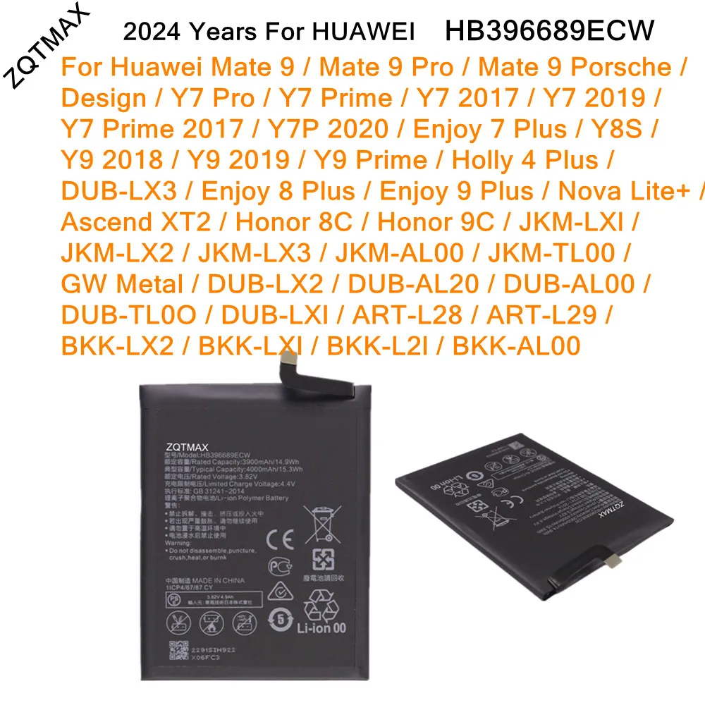 HB406689ECW Battery For Huawei Y9 Y8 Y7 Honor 8C 9C JKM LXl LX2 LX3 AL00 TL00 GW Metal DUB LX2 AL20 ART L28 L29 BKK LX2 LXl L2l