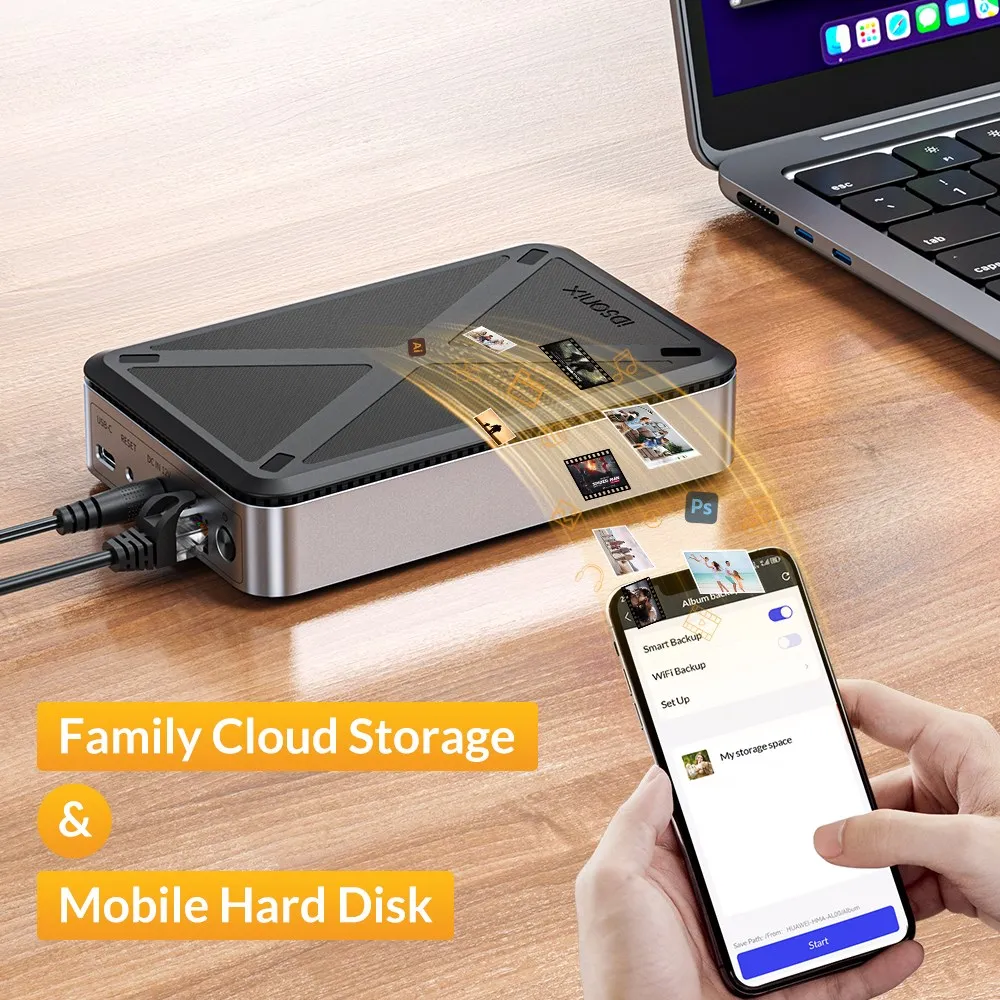 Imagem -02 - Idsonix Household Storage Enclosure Sata Hdd Hdd Network Attached Storage com Auto Backup Acesso Remoto e Compartilhar Dados 3.5 in 2.5 in