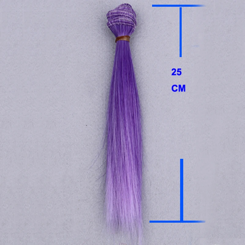 25 Cm Natural Color Heat Resistand High Temperature Doll Wigs Straight Thick Hair for 1/3 1/4 1/6 Bjd Fabric Art Doll Hair