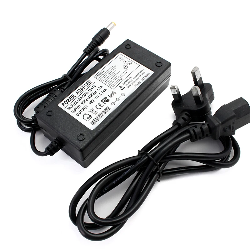 19 V Power Supply AC Adapter 19 V 4.74 A 3.42 A Laptop Charger Desktop Adapter Power Supply With EU AU US UK Notebook Charger