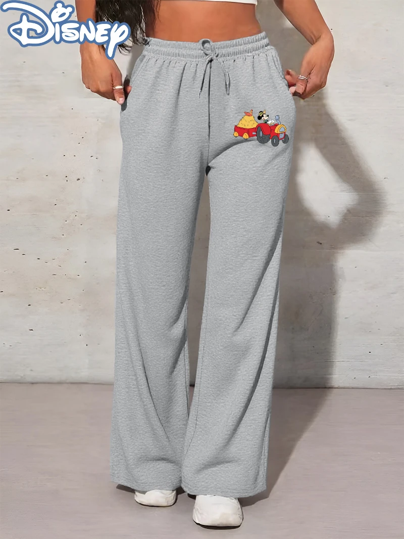 

Potdemiel Licensed Women'S Fashionable Straight-Leg Pants, Featuring a Printed Design, Warm Drawstring for Autumn And Winter.