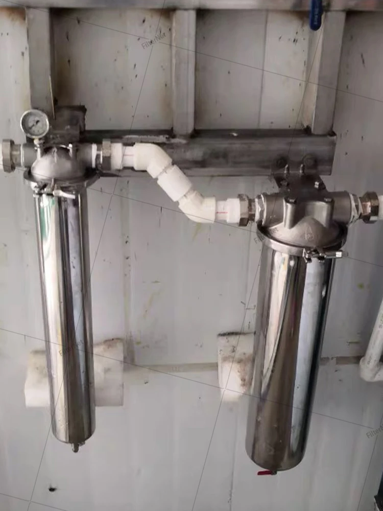 10*2.5 Inches 304 Stainless Steel Hot Water Filter Housing 1/2" 3/4" 1' For High Temperature High Flow