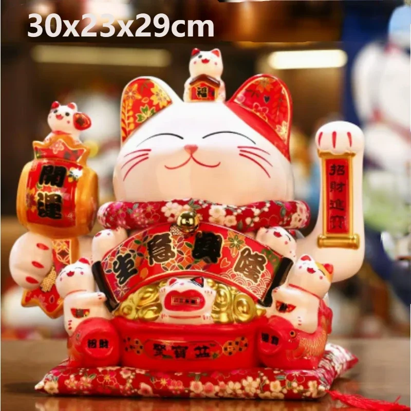 

Zhaocaimao Decoration Opening Business Prosperous Large Automatic Shake Hands Front Desk Home Decoration Facaimao Gifts