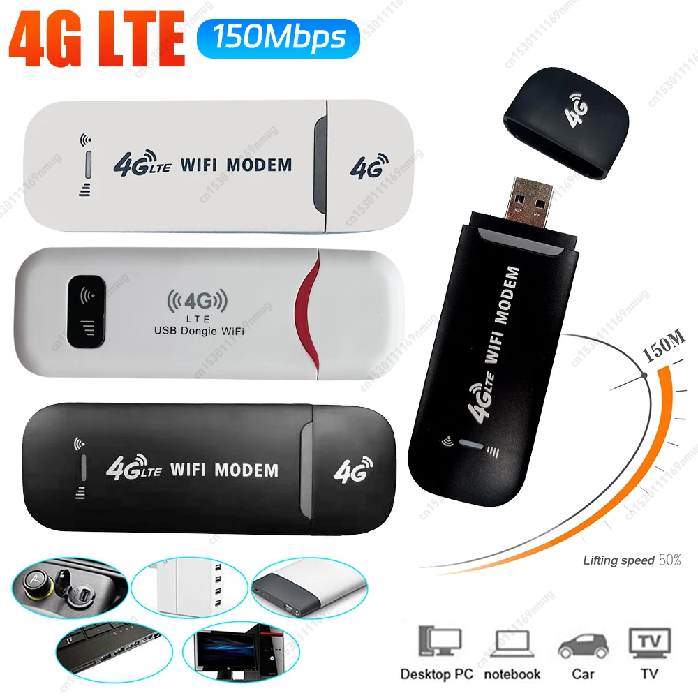 4G LTE Wireless USB Dongle Mobile Broadband 150Mbps Modem Stick 4G Sim Card Wireless Router Home Office Wireless WiFi Adapter