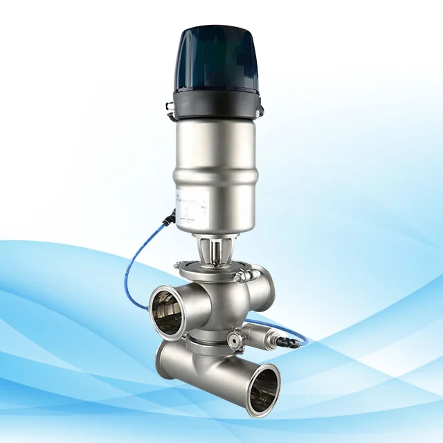 エースステンレス鋼製空気圧式ミックスプルーフダブルシートバルブ（インテリジェントヘッド付き）