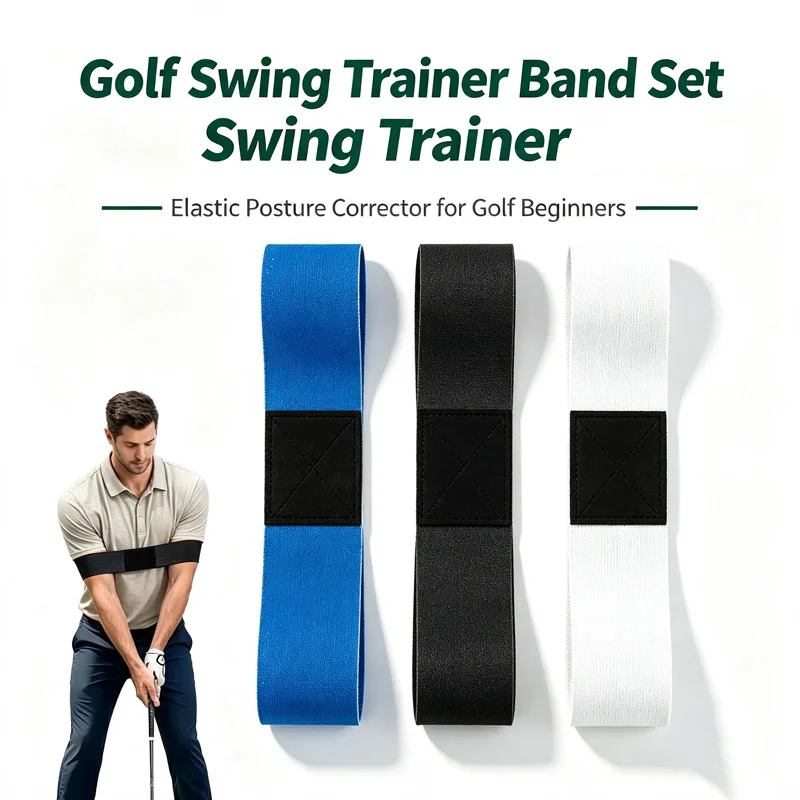Elastic Golf Swing Trainer Band Posture Corrector Band Beginners Arm Hand Motion Elastic Tension Equipment For Golf Starters