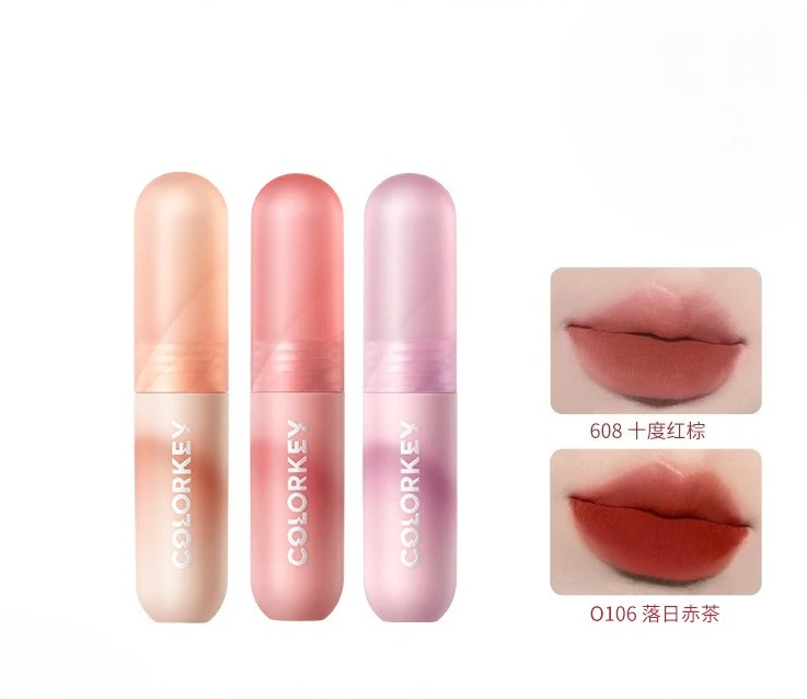 

Colorkey small color elastic lip mud cherry blossom style velvet lip glaze matte white lipstick