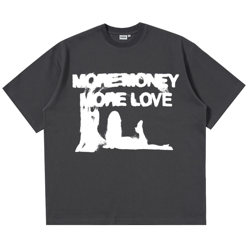 Men Tshirt Oversized Cotton Letter Y2k Streetwear Hip Hop Korean Harajuku Vintage Graphic Short Sleeve Tops Aesthetic Clothing image 4