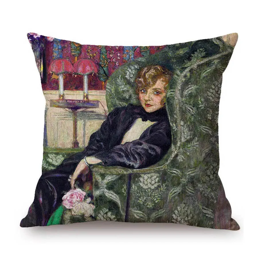 French Painter Edouard Vuillard Abstract Impressionism Home Decorative Oil Painting Sofa Throw Pillow Cases Linen Cushion Cover