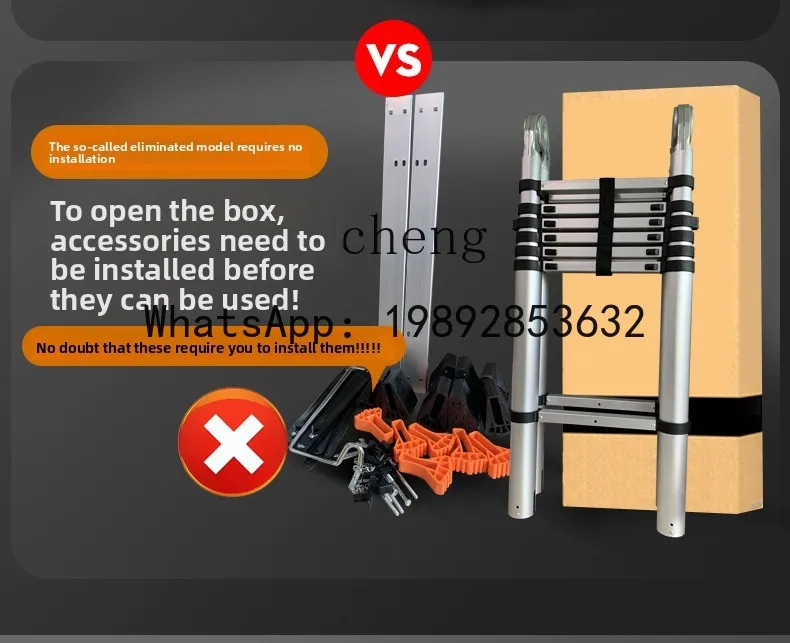Household Telescopic Folding Multi-Functional Thickened Portable Ladder