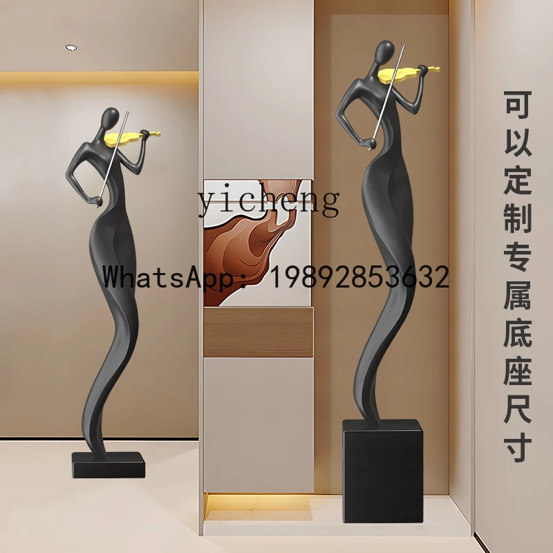 FF violin figure sculpture Italian minimalist ornament corner entrance niche light luxury art crafts home decoration accessories