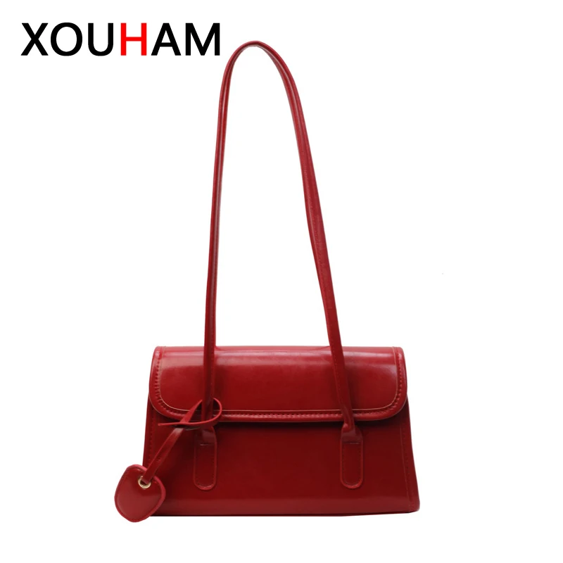 

XOUHAM Women Shoulder Bag Big Capacity PU Leather European American Styles Crossbody Bags Ladies Underarm Small Square Pocket