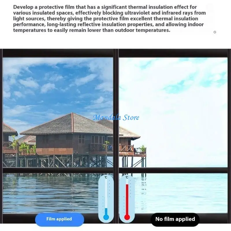 

U2JC Car Way Mirror Reflective Window Cling For Temperature Control No Tools Need