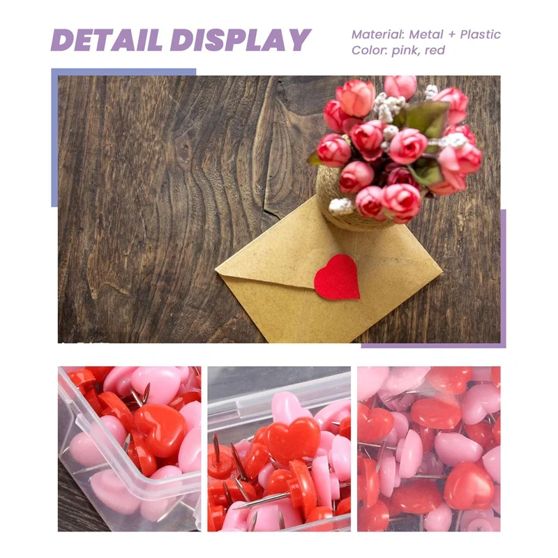 Канцелярская кнопка, 50 шт., красные кнопки для досок объявлений, розовые милые настенные кнопки, декоративные для пробковой доски для дома и офиса