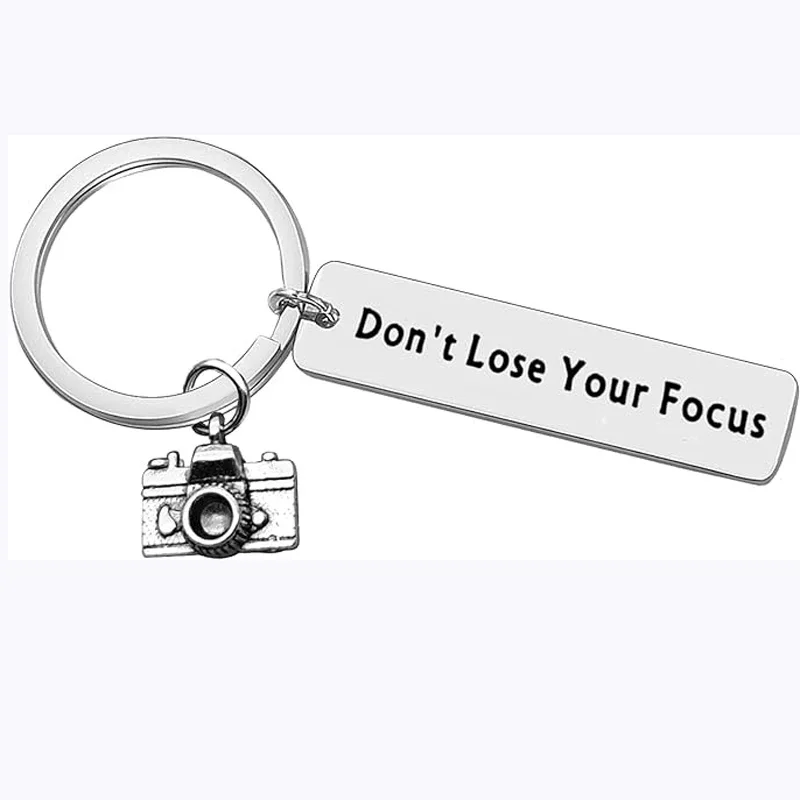 Camera Lovers Keychain Photographer Gift Don't Lose Your Focus Keyring Graduation Birthday Inspirational Gifts