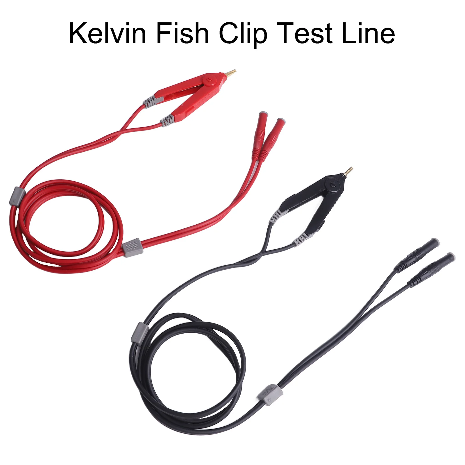 Test Leads P70075A with Kelvin Clips and 4mm Banana Jacks Perfect for Multimeters and Impedance Analyzers 1 2m