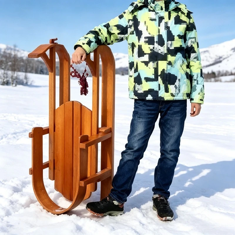 Commercial grade wooden sledges, heavy duty wooden sledges, suitable for winter amusement parks