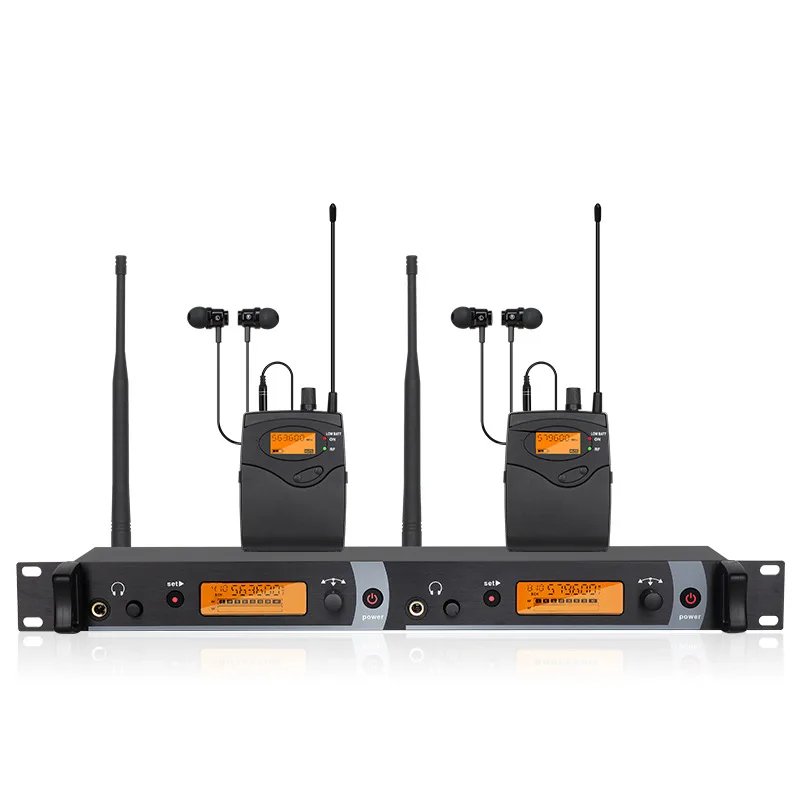SKARIDIS professional wireless monitoring system, in-ear dual-channel, suitable for portable stage and live concert monitoring.