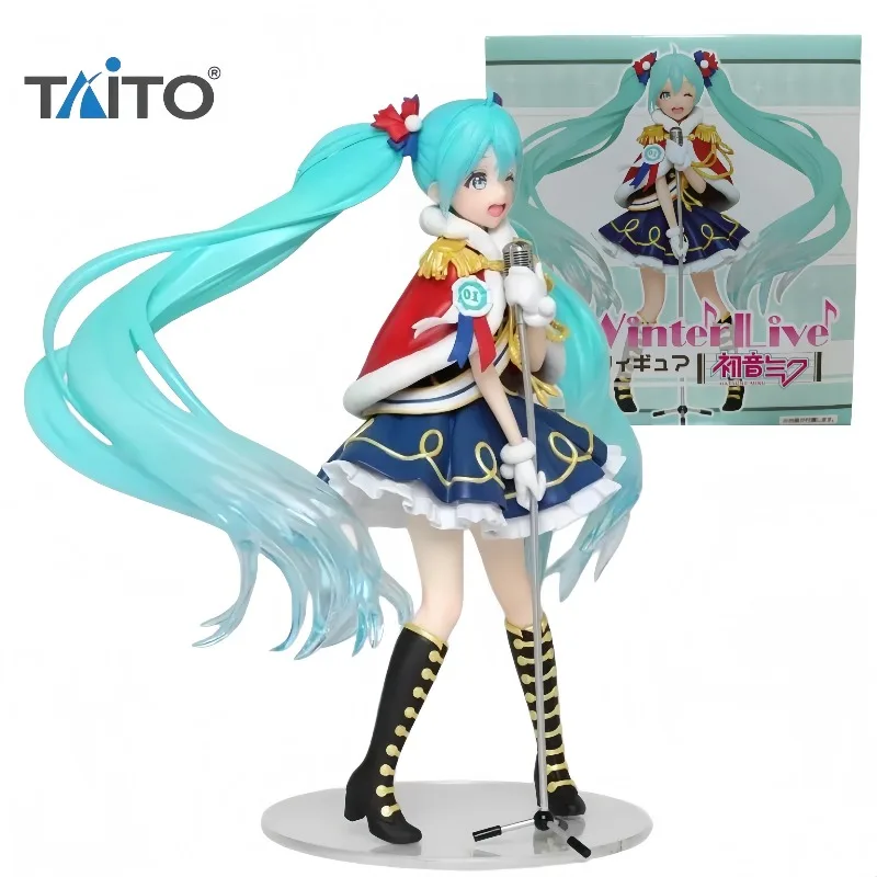 

Fast Shipping Original Taito Hatsune Miku Winter Live PVC Anime Character Model Collection Desktop Decoration Toys Gifts