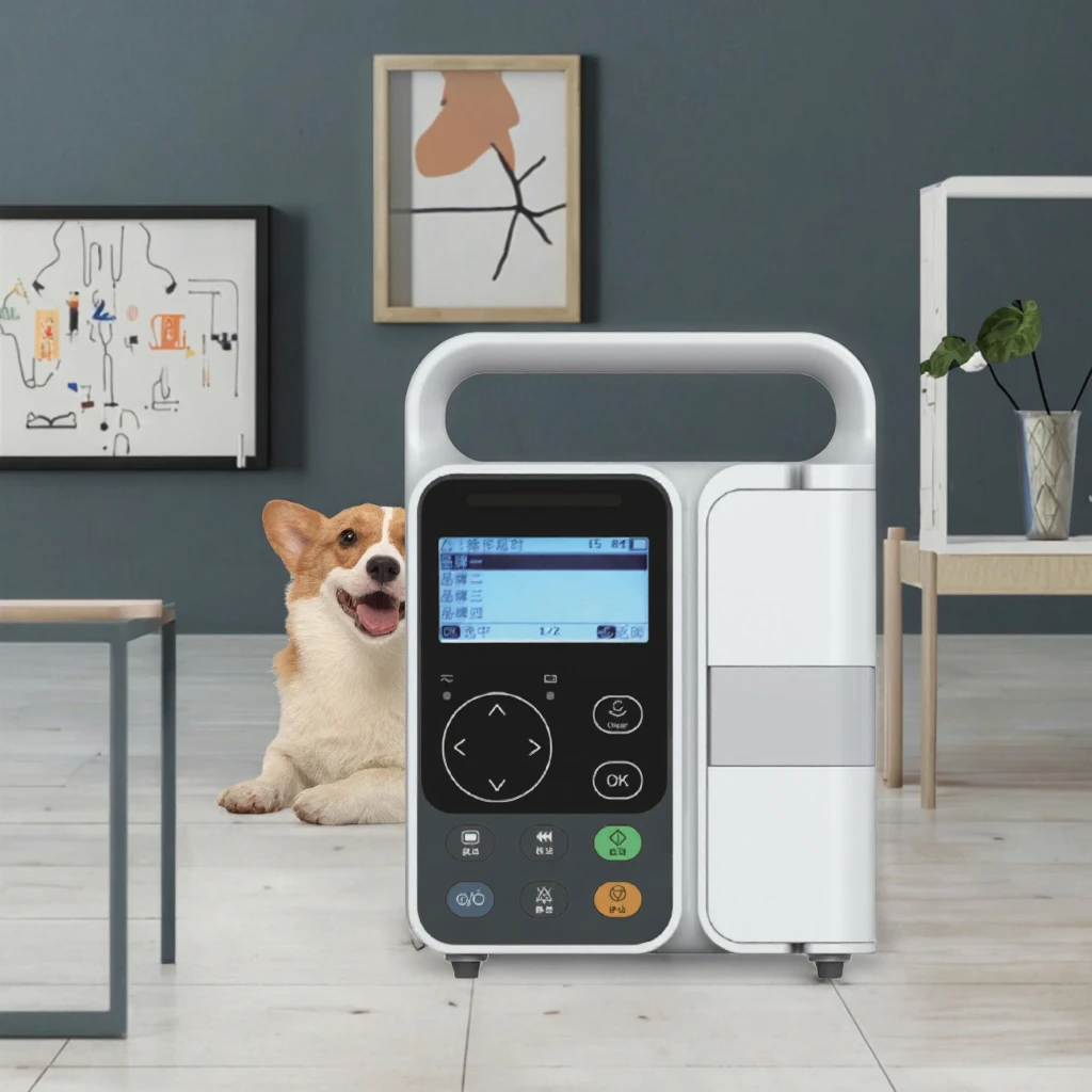 Portable Veterinary Syringe Medical Electric Infusion Pump LCD Display Reusable High Accuracy Metal Construction Liquid Flow