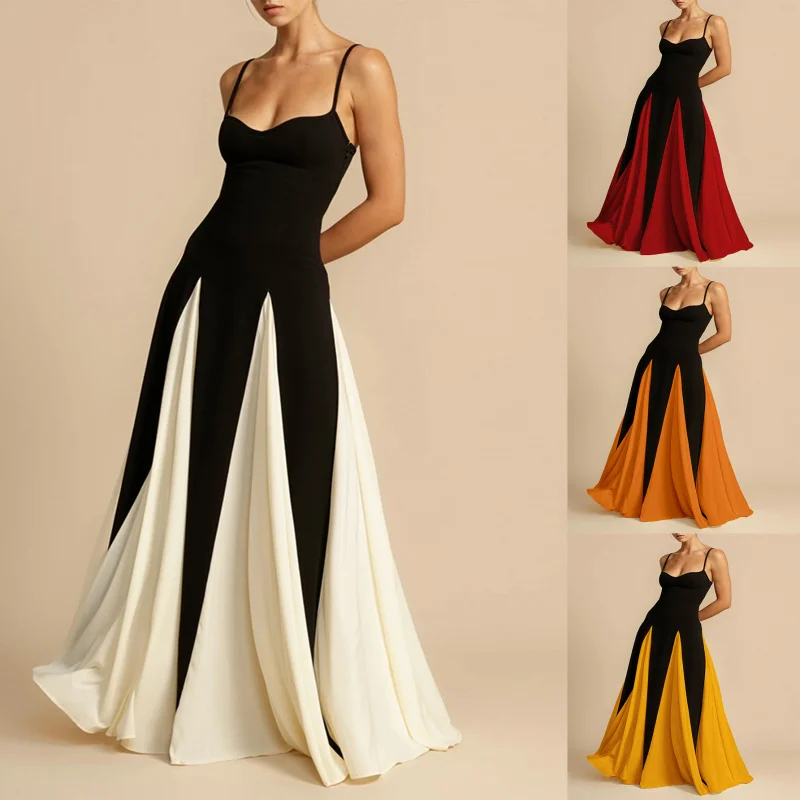

Women's Dress Strapless Splicing Big Skirt Suspenders Dresses Evening Dresses for Women
