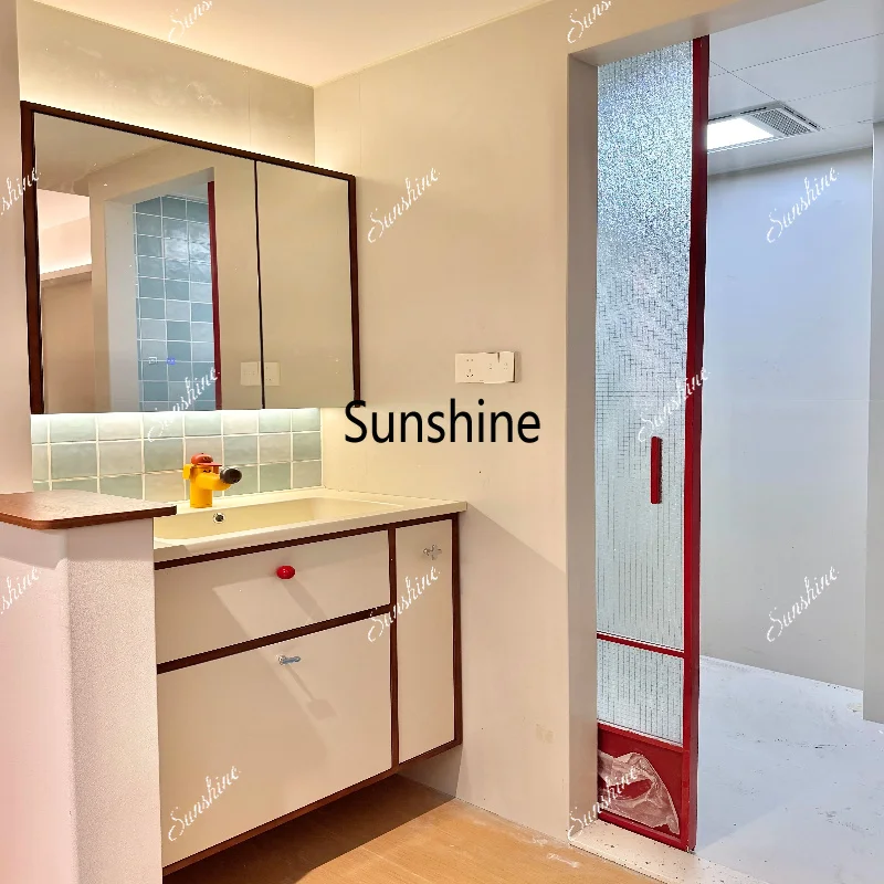 Bathroom cabinet ceramic integrated basin combination bathroom paint is simple