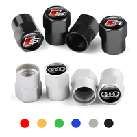 4PC Car Metal Wheel Tire Valve Air Stem Cap Badge Cover For Audi Sline RS6 TT A1 A2 A3 A4 A5 A6 A7 A8 Q1 Q2 Q3 Q4 Q5 Q6 Q7 Q8 B9