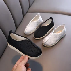 Chaussures Hanfu brodées à la main de style chinois pour tout-petits garçons, chaussures de performance d'opéra de Pékin pour enfants, chaussures de gril de style ethnique pour enfants