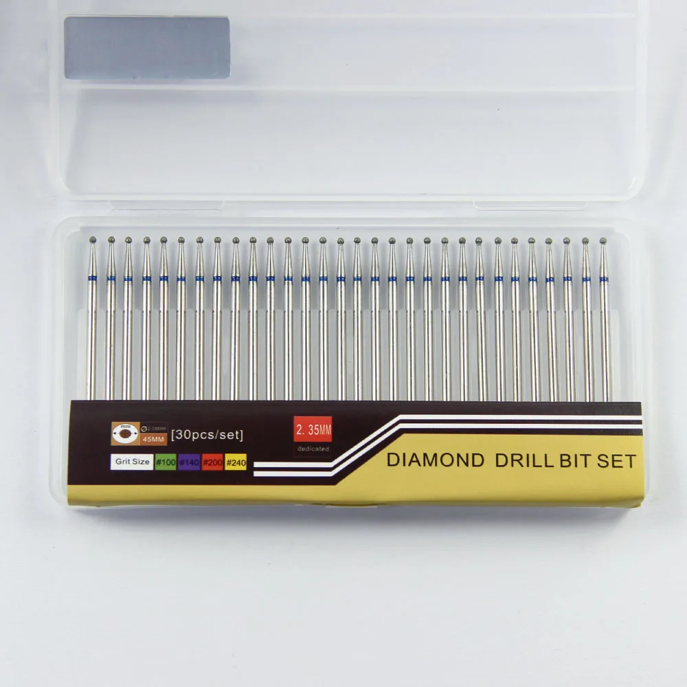 

LODDEN 30 шт. стоматологические алмазные боры HP с гальваническим покрытием, круглый шар, низкоскоростные сверла 2,35 мм, синие/средние для инструментов для стоматологической лаборатории