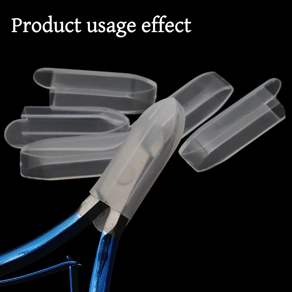 5/10/20/50Pcs Transparent Nail Cuticle Tweezers, Soft PVC Granule Beauty Tweezers with Protective Sleeve
