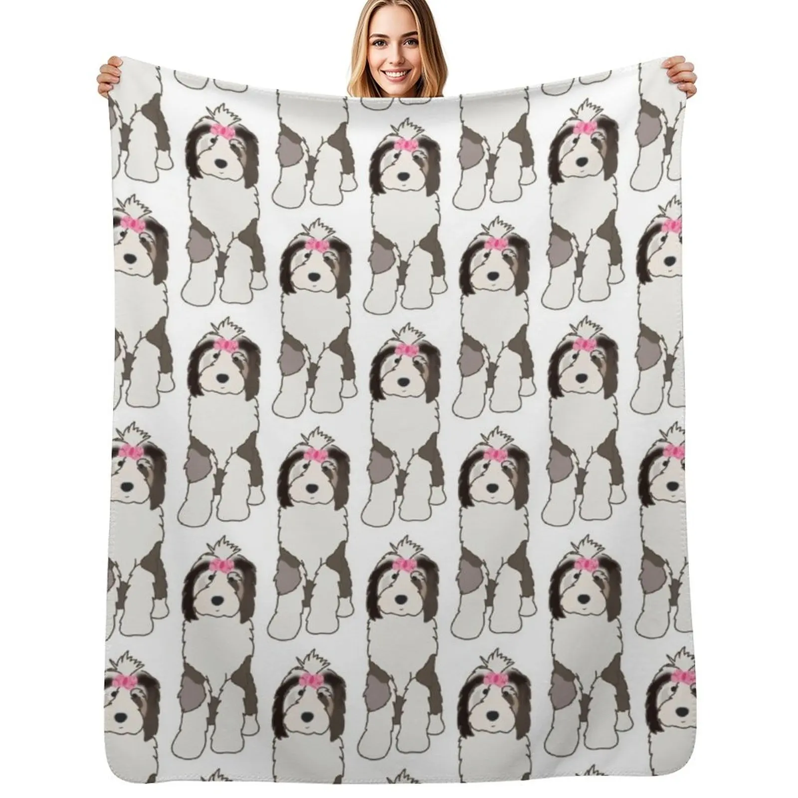 Плед Sheepadoodle 2, теплый плед, подарок на годовщину