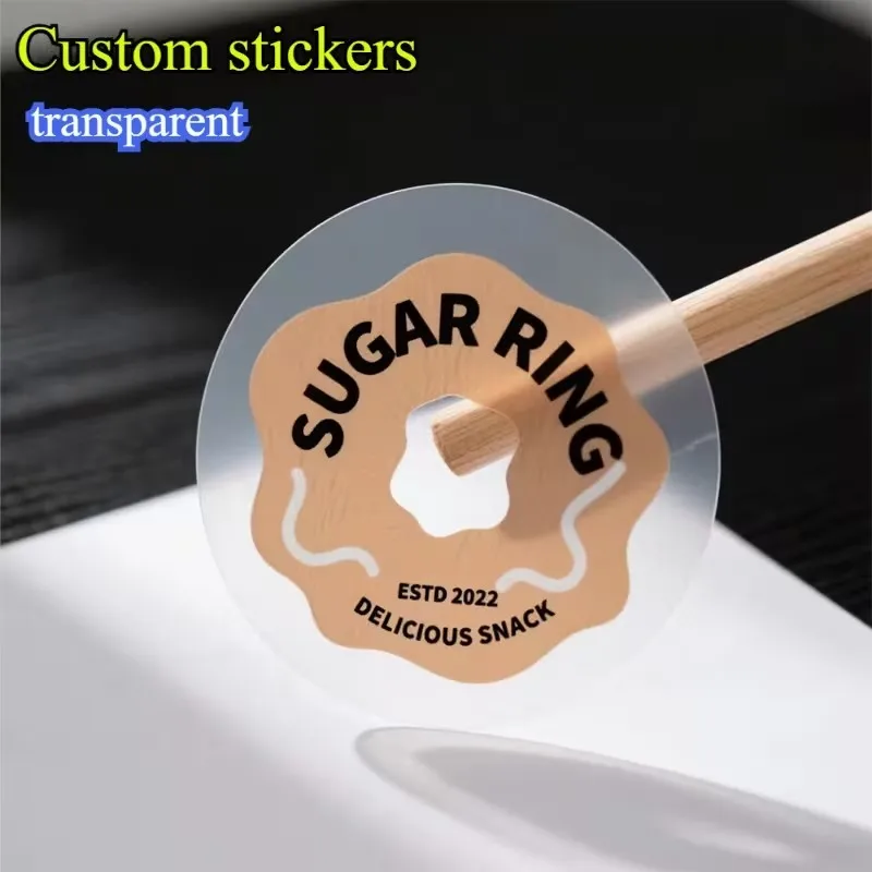 Custom Transparent Round Stickers,Personalized Adhesive Labels for Mugs, Bottles, Packages, Business, Wedding, Anime Designs