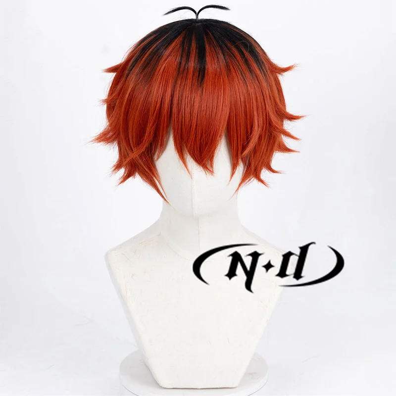 ND Stark Cosplay Wigs Anime Frieren: Beyond Journey\'s End Stark Red Black Roots Cosplay Hair Wigs for Comic Con Coser Halloween