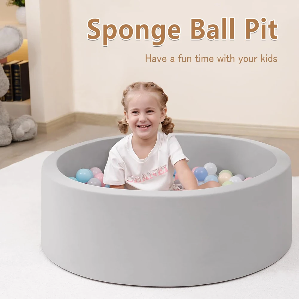 AnGku Ball Pit with Thickened Cotton for Toddlers 1-3 Playpen Ball Pool for Indoor and Outdoor Game Toy(Include 200 Ocean Balls)