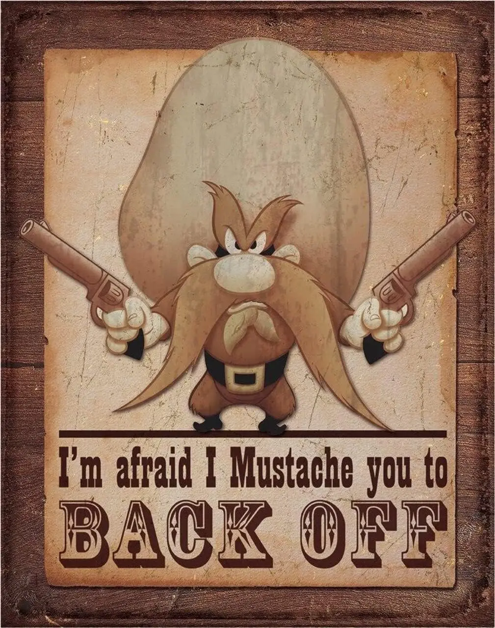 Desperate Enterprises Yosemite Sam Tin Sign - Nostalgic Vintage Metal Wall Decor Made in USA
