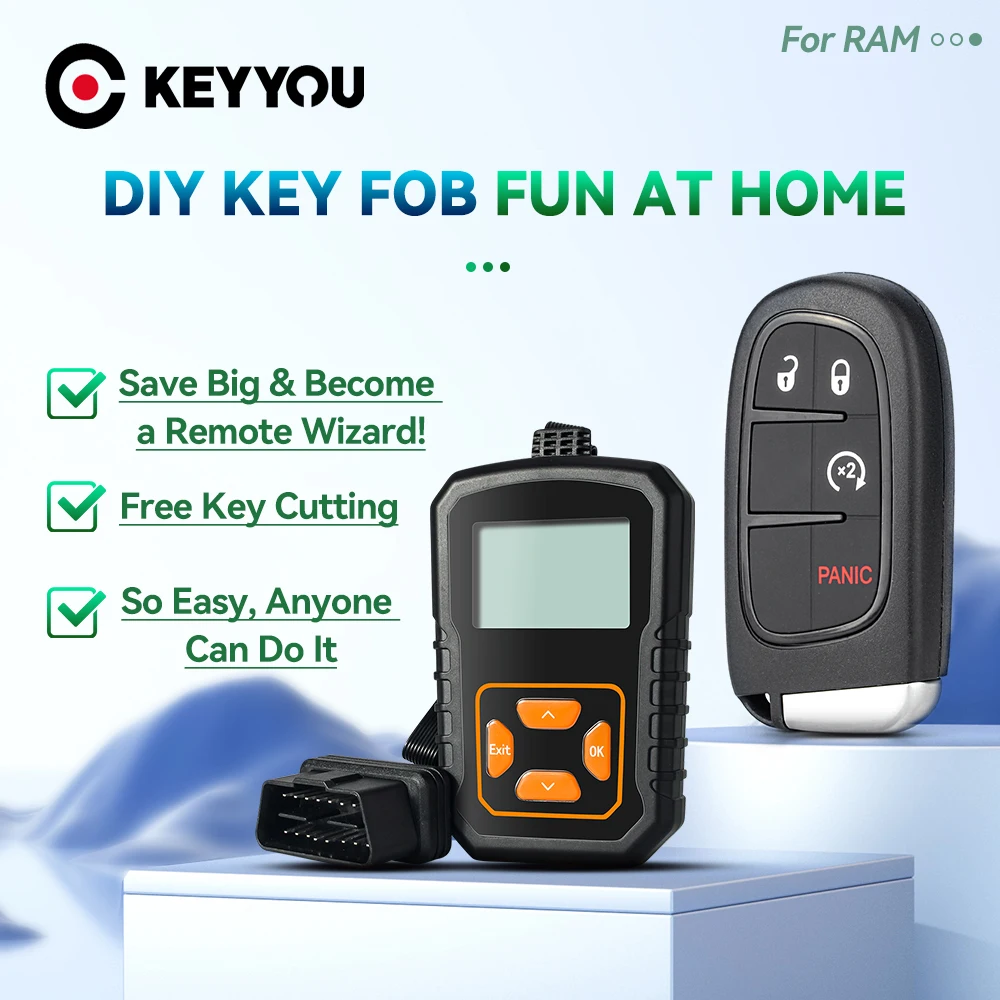 

KEYYOU With OBD Programmer GQ4-54T 2/3/4/5BTN Program DIY Kit Remote Key For Dodge Ram 1500 2500 3500 2013 2014 2015 2016 2017