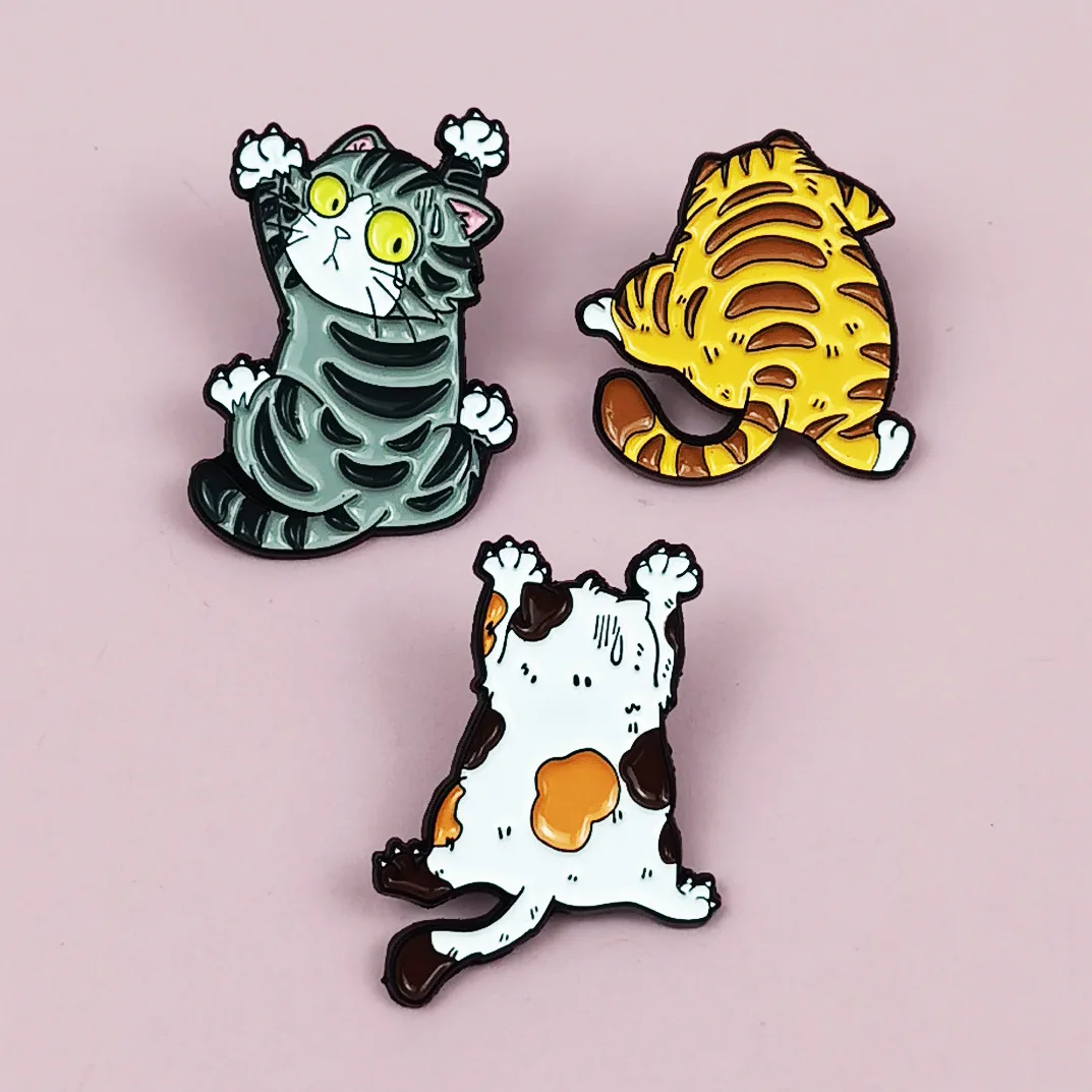 

Mix Funny 3pcs/set Creative Cat Animals Enamel Pin Brooches for Lapel Pins Badge on Backpack Clothing Accessories