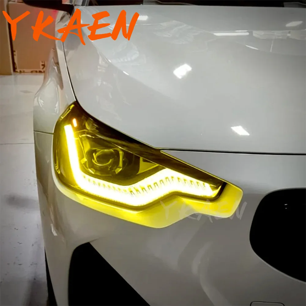 Fashion Lemon Yellow DRL LED Chips Boards For BMW 2series M2 G42 G87 CSL Upgrade 2022 Adaptive LED Headlight Angel Eyes Refit