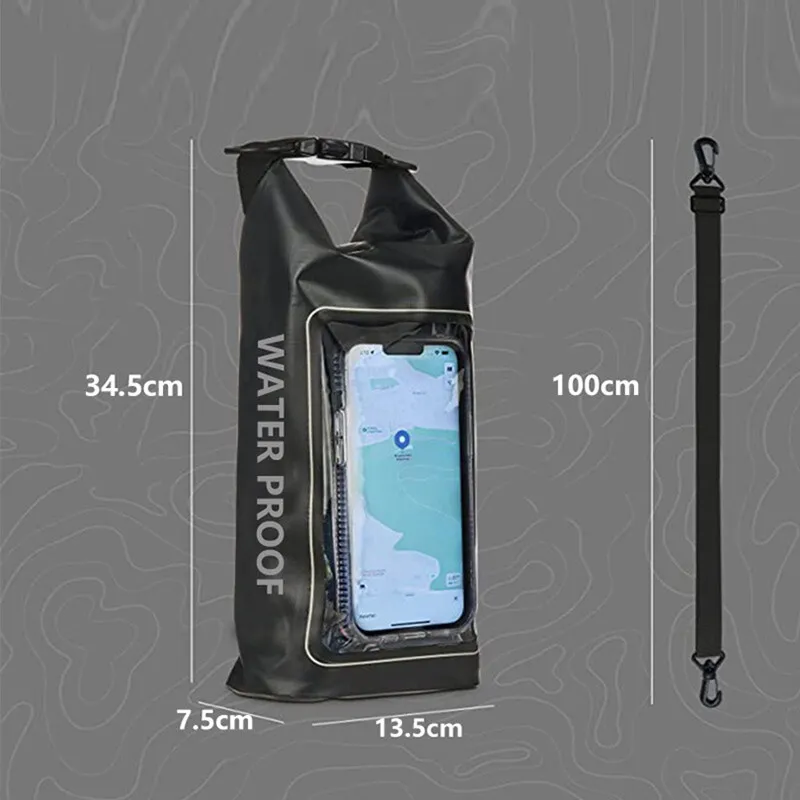 Bolsa seca PVC 2L con pantalla táctil para kayak y senderismo - imagen 3