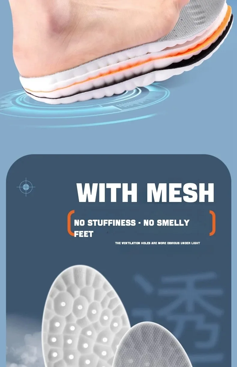 1 Paar/3 Paar/5 Paar/8 Paar 4D Cloud Einlegesohlen für Herren und Damen, Stoßdämpfende Einlagen, Weiche Memory-Schaum-Einlegesohlen für Schuhe, Stiefel, Sneaker – Detail 7
