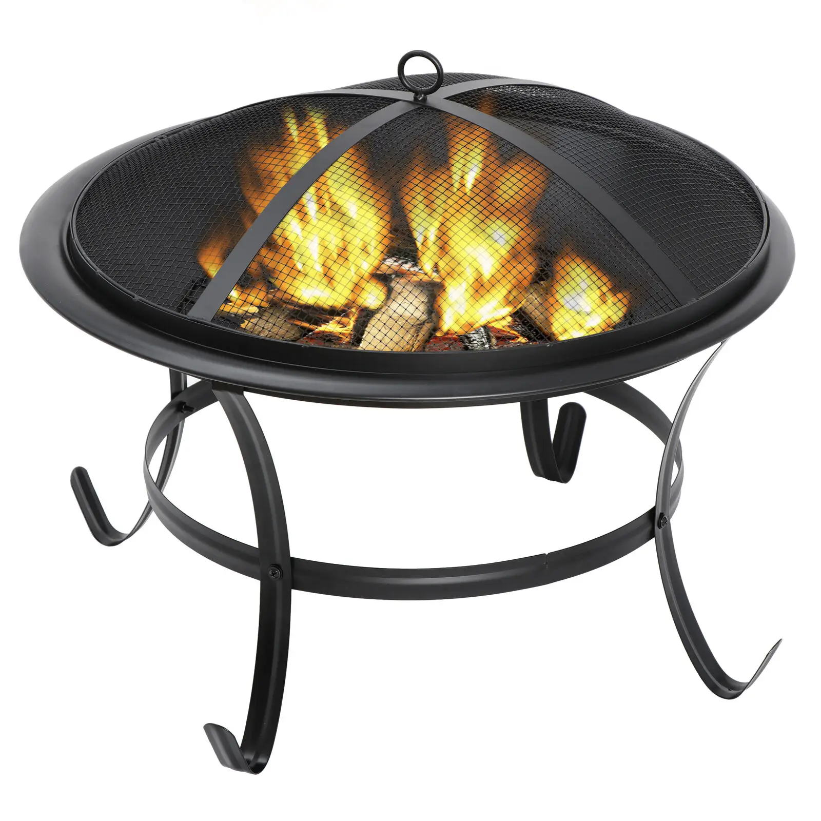 22 Inch Outdoor Patio Metal Firepit Backyard Patio Garden Bowl BBQ Grill