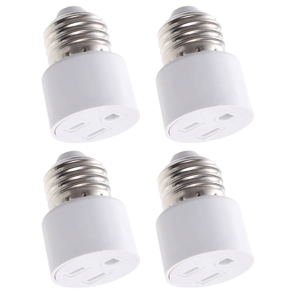 

4 Pcs Light Bulb Socket Converter Plug Lighting Accessory Adapter Copper To Outlet Splitter E27