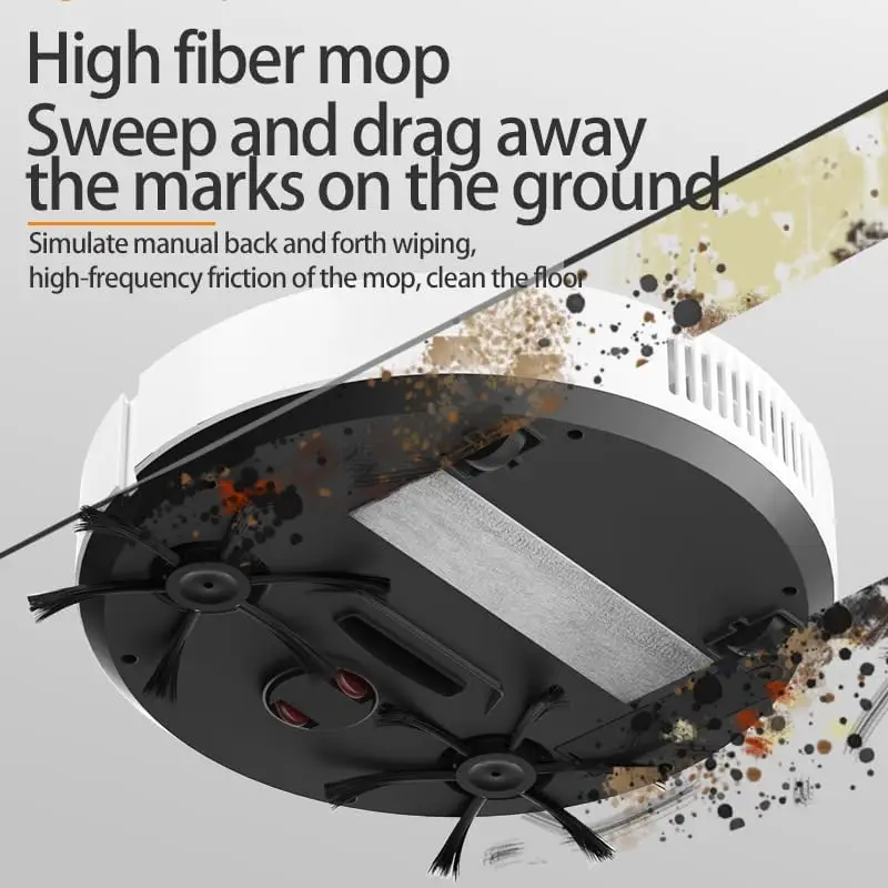 Aspirateur robot automatique 3 en 1, robot nettoyeur intelligent, forte aspiration, aspirateur de sol pour poils d'animaux, poussière de tapis