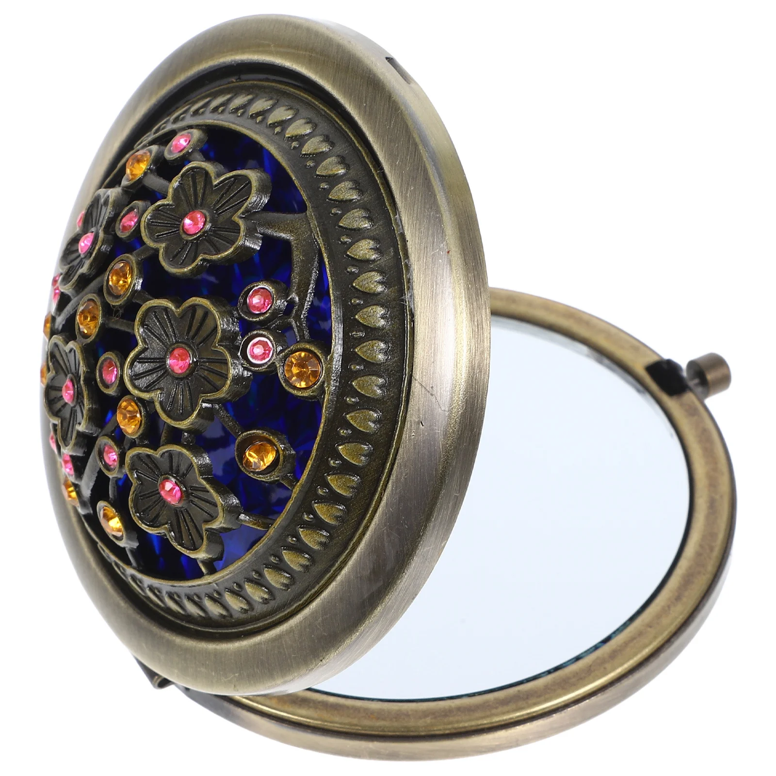 Retro Makeup Mirror Compact Portable Hand Mirror For Women Girls Mini Travel Supply Foldable Double Sided Small Vanity Accessory