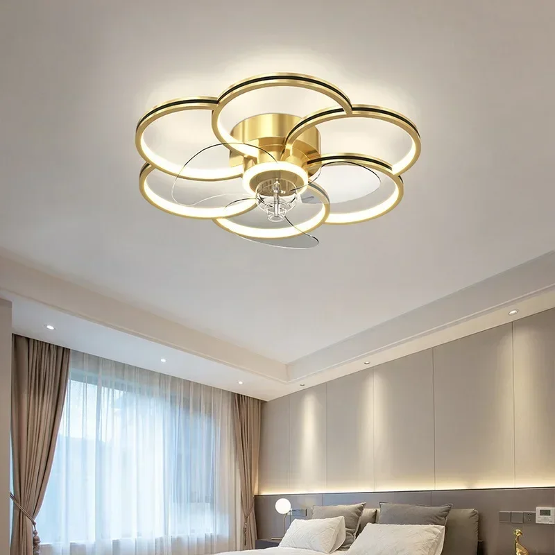 

Nordic Decoration LED Ceiling Fan Light Chandeliers for Living Dining Room Bedroom Kitchen Light Indoor Black&Gold Lighting Lamp